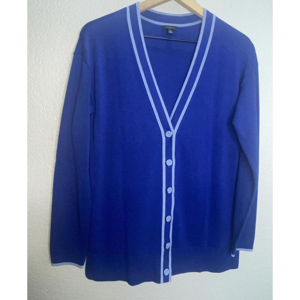 Talbots Cardigan Sweater Blue Button Down Long Sleeve Womens Size XS
